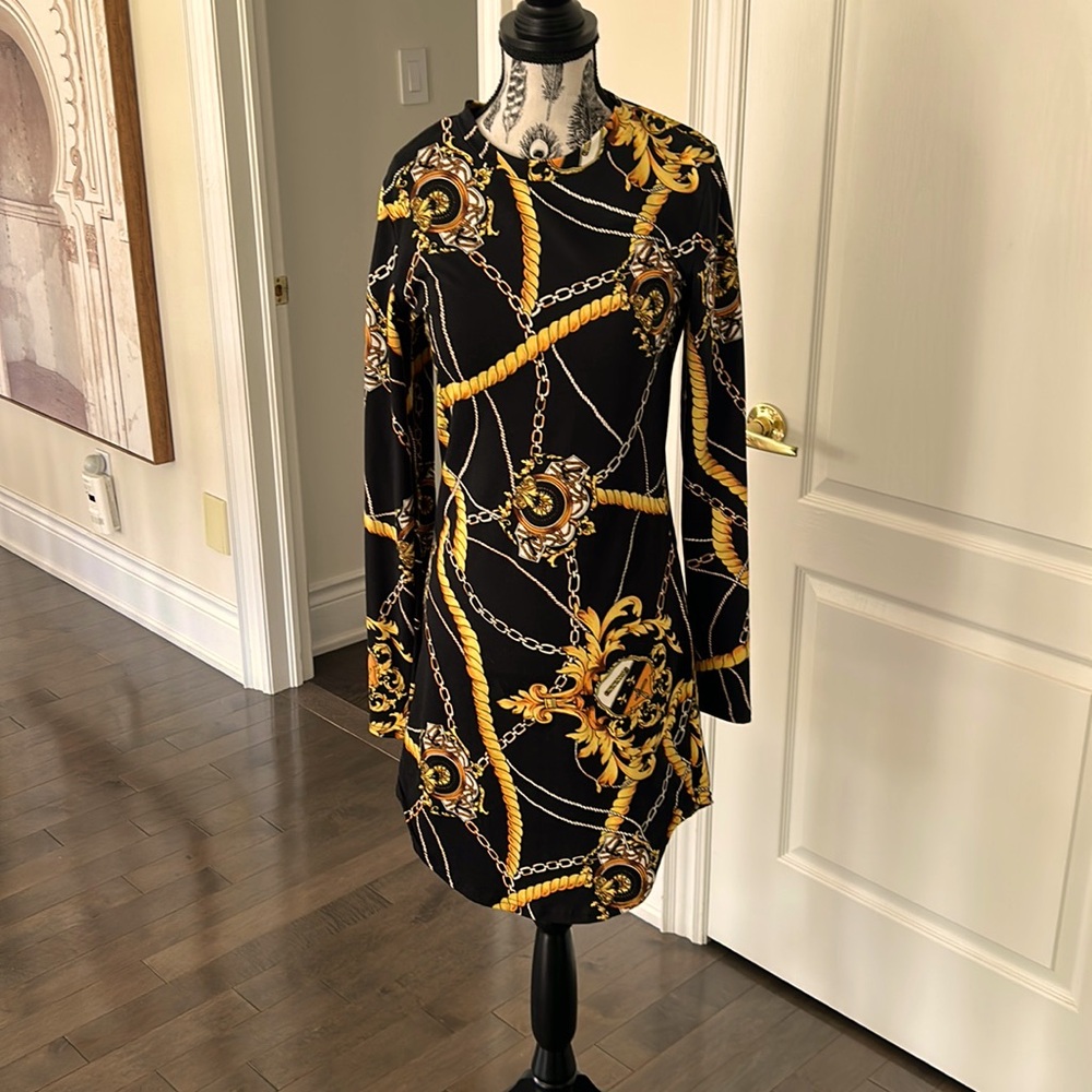 Versace look stretchy dress